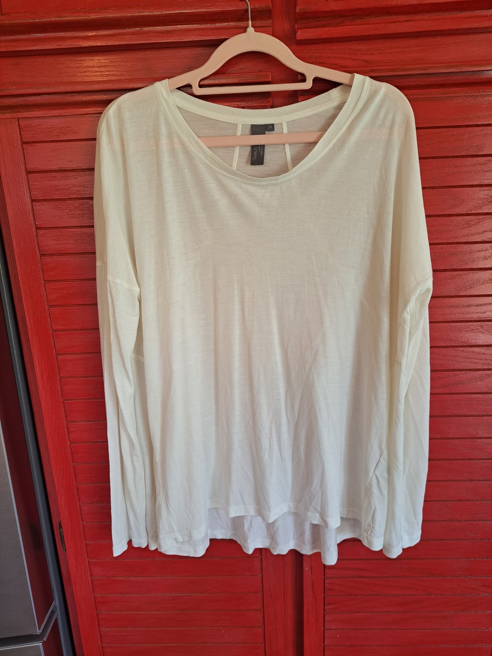 Sweaty Betty Lightweight Long Sleeve Scoop Neck Top - White Viscose New
